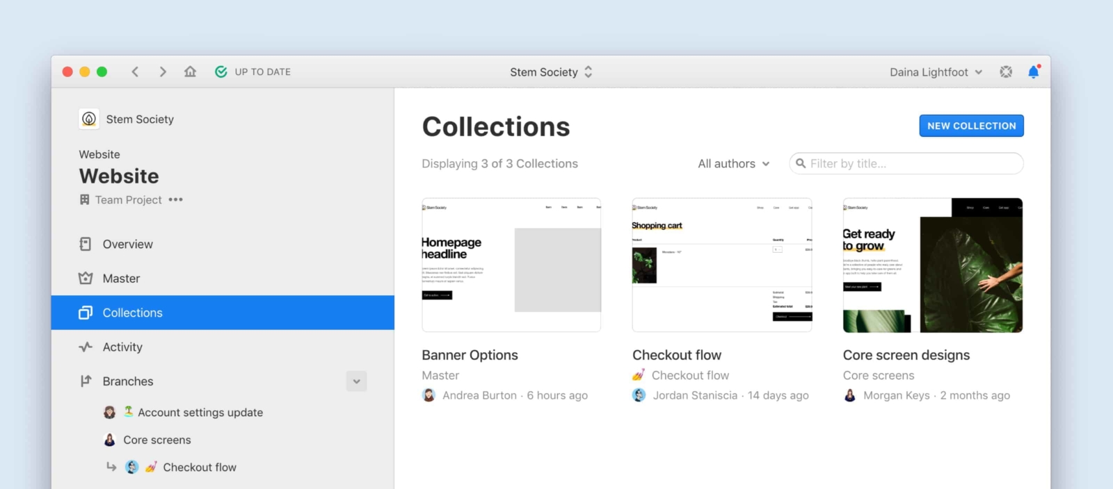 collections view in abstract