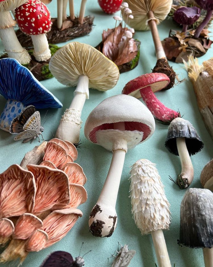 Mushroom Sculptures by Ann Wood of Woodlucker