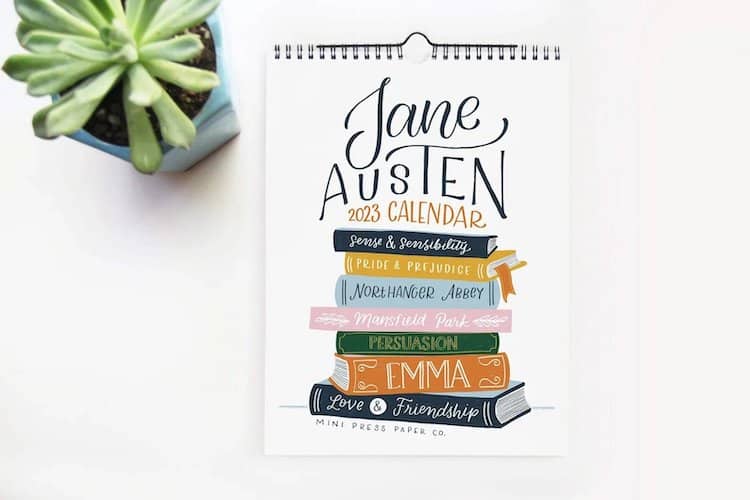 illustrated Jane Austen wall calendar