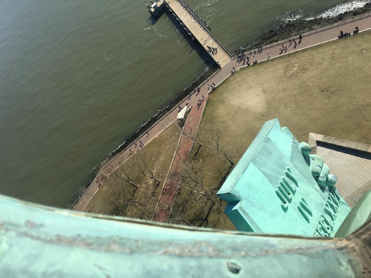 Looking Down from Crown on the Statue of Liberty